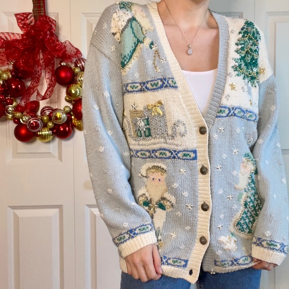 VTG Marisa Christina Classics Christmas Sweater 1995 LTD ED. Women's Size M - Picture 2 of 15